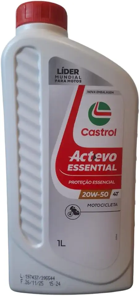 ÓLEO MOTOR MOTO 4T CASTROL ACTEVO ESSENTIAL 20W-50 1 LITRO