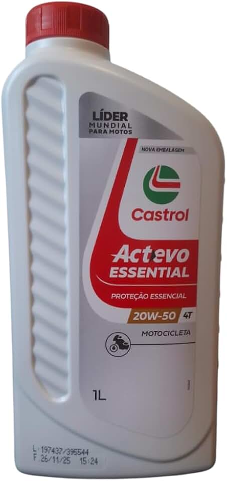 ÓLEO MOTOR MOTO 4T CASTROL ACTEVO ESSENTIAL 20W-50 1 LITRO