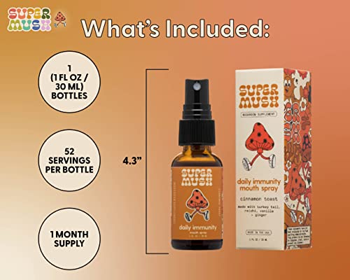 SuperMush Daily Immunity Mouth Spray Mushroom Spray Supplement for Immune & Digestive Health Support Turkey Tail & Reishi Mixed Mushrooms Extract | 30ml Pure & Organic Turkey Tail - Image 5