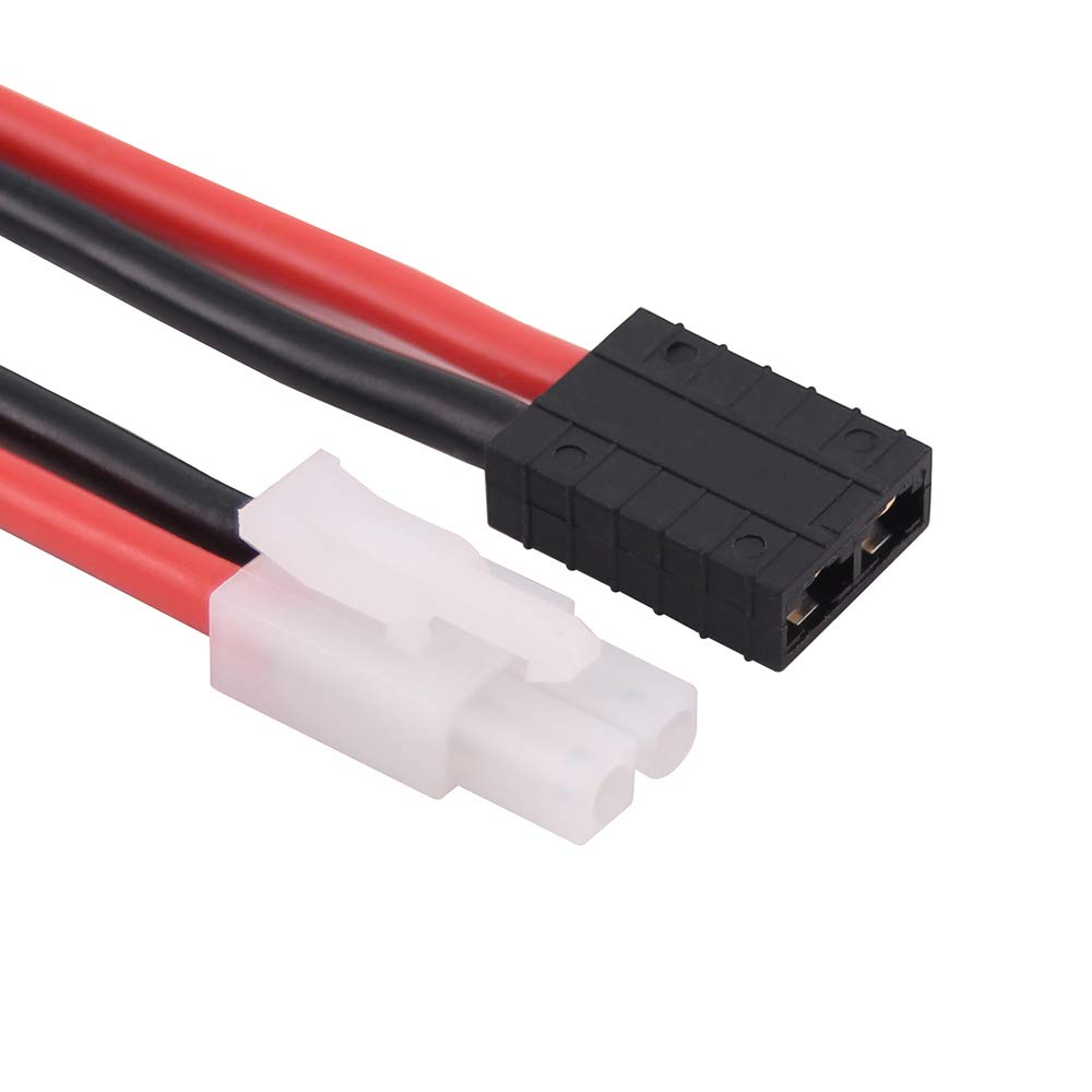 OliRC 3-Pack Big Tamiya Female To TR Connector Adapter Cables - 12AWG, 4 Inch For RC Lipo Batteries & ESC