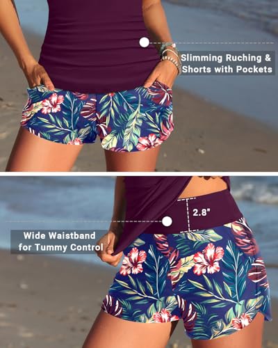 Image of Talisea Womens Tankini Bathing Suits with Skirt Two Piece Tummy Control Swimsuits Ladies Swimwear