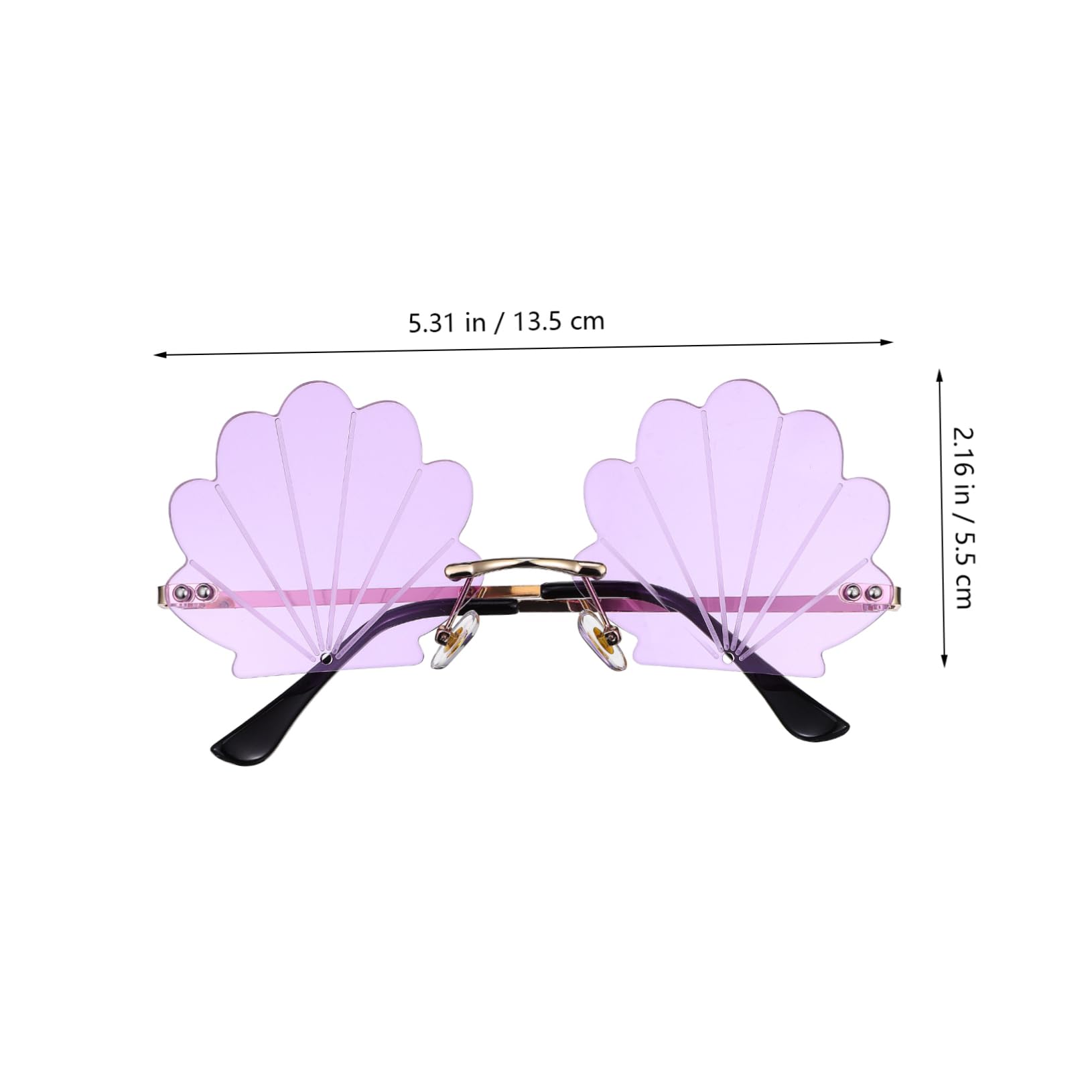 SHERCHPRY 1 Color Frameless Glasses Seashell Shaped Sunglasses for Party Comfortable Photo Props