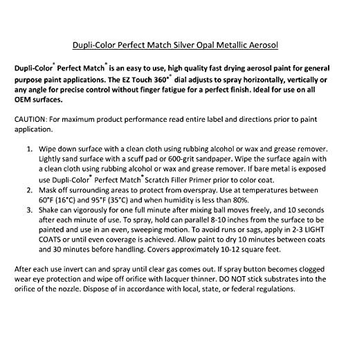 Image of Dupli-Color Perfect Match Premium Automotive Paint, Silver Opal (M), 8 oz