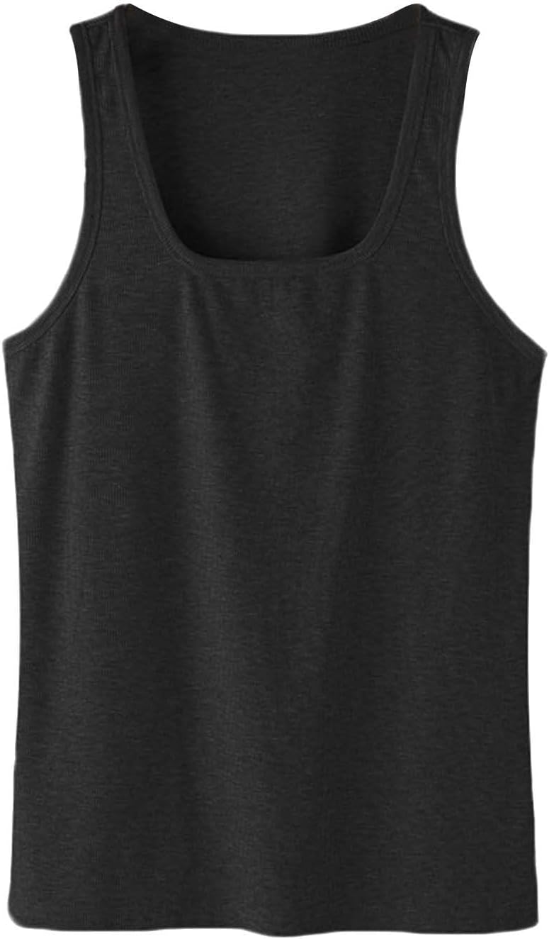 Men's Square Neck Ribbed Tank Top – Muscle Fit Gym Tank for Workout, Bodybuilding & Athletic Training