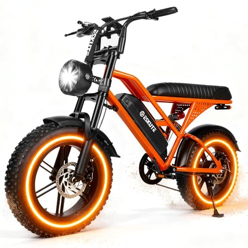 Elecby 1500W Peak Electric Bike for Adults, 28MPH 48V 13Ah Removable Battery, 60 Mile Range, 16'x4.0' Fat Tire, 7-Speed E-Bike with Dual Suspension – Commuter Ebike for Men & Women