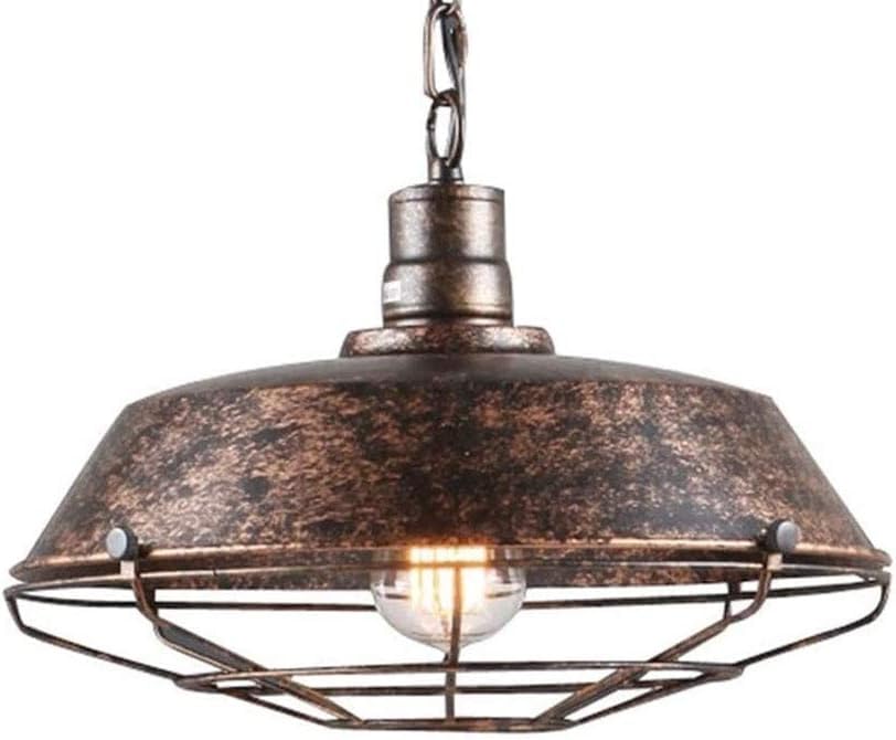 Lustre industriel E27 en fer antique pour eclairer efficacement un haut escalier