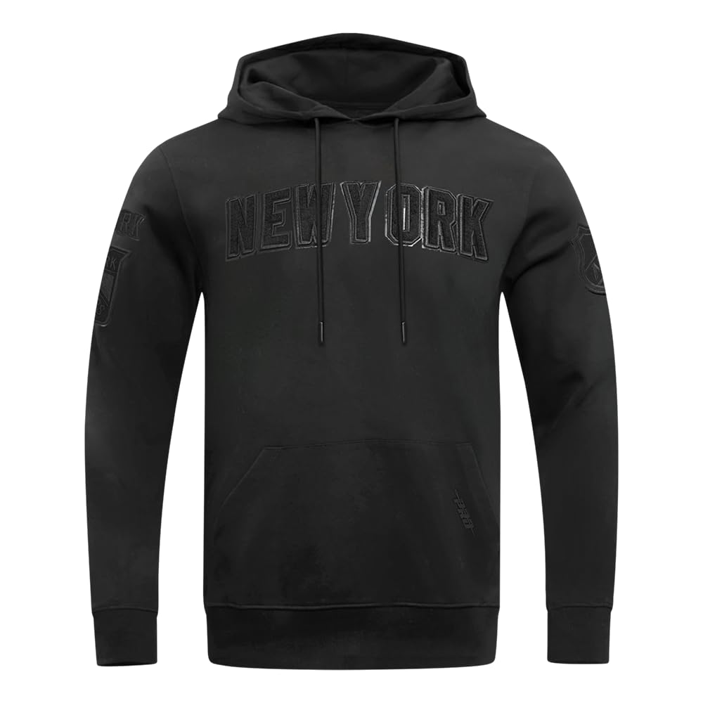 Pro Standard Mens NHL Classic Triple Black Cotton Double Knit Pull Over Hoodie
