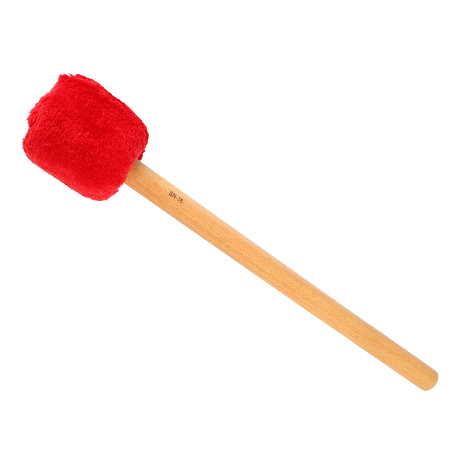 Drum Mallet Soft Felt Head Drumstick Beech Plush Mallet Stick with Long Handle for Xylophone Timpani Beater (Red)