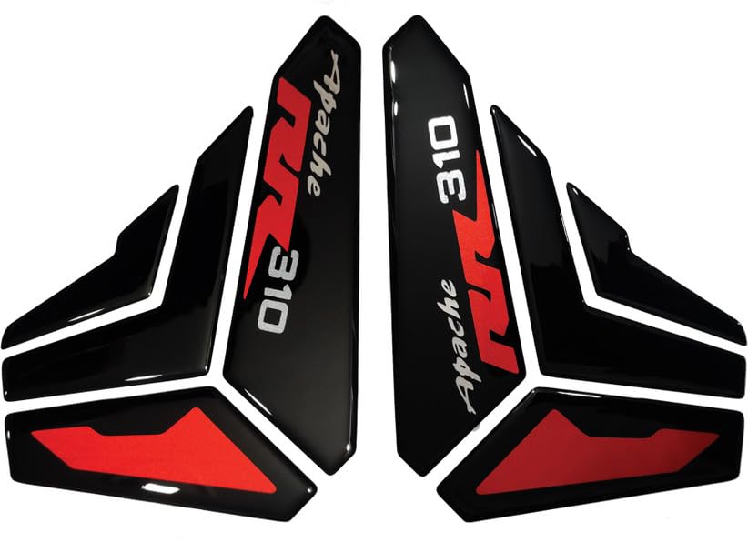 Image of Apache RR310 Motorcycle Side Knee Pad Decals and Stickers, Red and Black (RED)