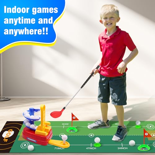 JOINBO Kids Golf Toys Set, Indoor Outdoor Sport Toy, Training Golf Balls & Club Equipment, Active Exercise Gifts for 3 4 5 6 7 8 Year Olds Boys Toddler Child Girls