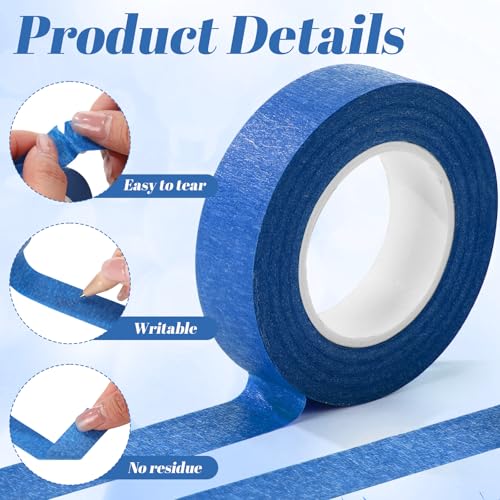 Image of Gilprop 25 Rolls Blue Painters Tape Bulk Blue Masking Tape 0.7 Inch x 22 Yard (550 Total Yards) Adhesive Masking Scribing painting supplies for Walls Kitchen Home DIY Artist Craft Arts