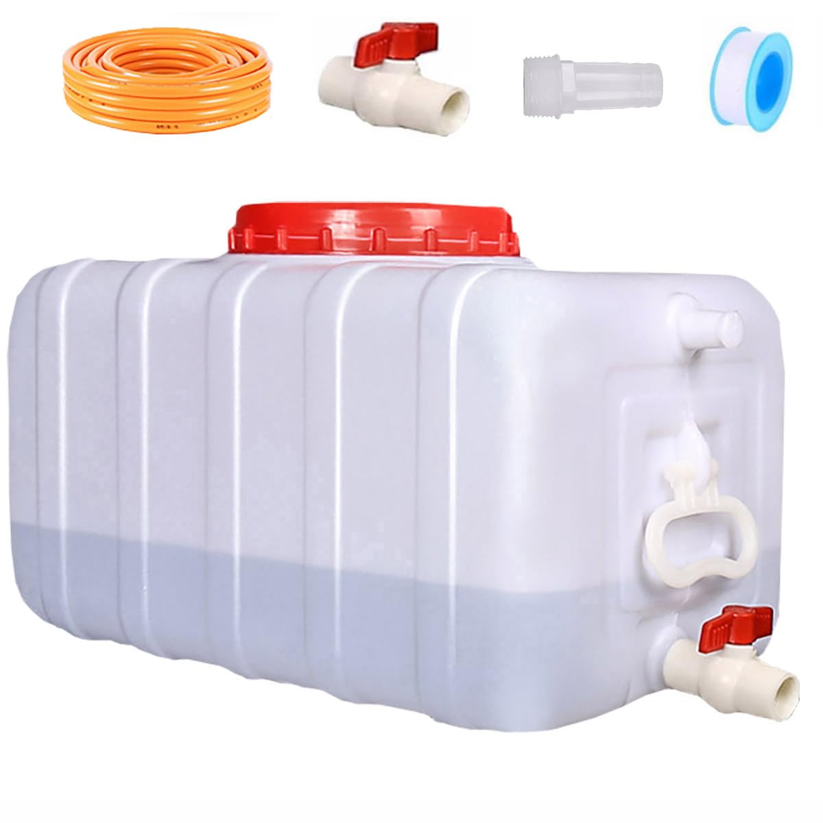 JINSADU Portable Water Tank Water Storage Tank for Camping with Spigot Hose Plastic Water Container Water Storage Container for Emergency Water