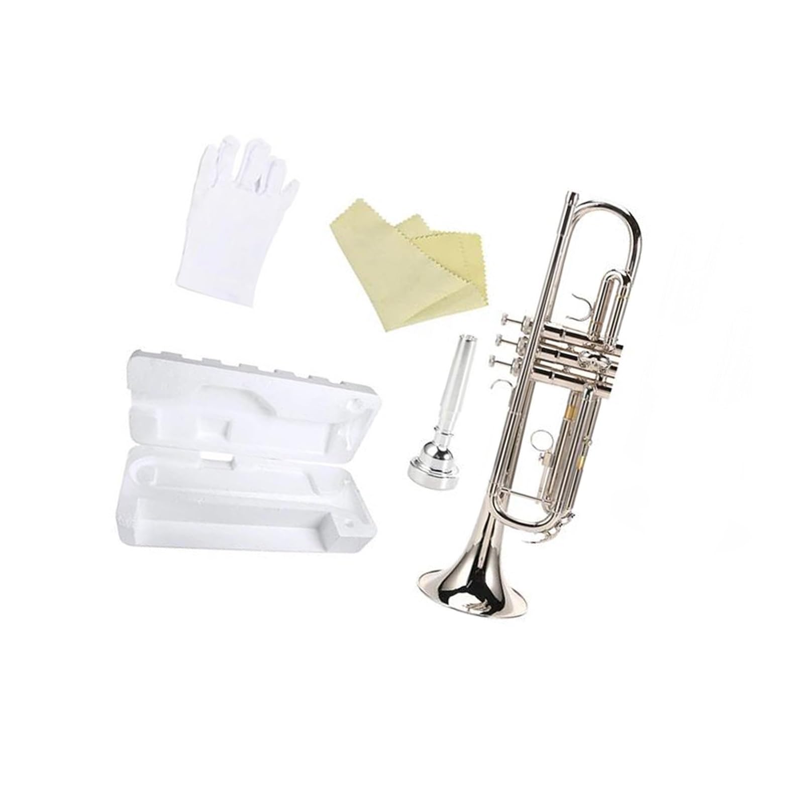 trąbka instrument Trąbka Bb Trąbka standardowa Trąbka mosiężna z rękawiczkami ze ściereczką do czyszczenia dla początkujących orkiestr szkolnych