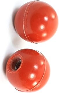 Aexit 2Pcs Red Knobs & Hand Wheels Solid Plastic Ball Machine Handle Knob 42mm Dia Shift Knobs 12mm Thread