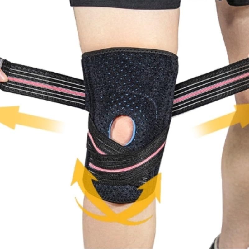 Breathable Straps With Pressure Adjustable Sports Outdoor Knee Pads with Silicone Spring Strip Support