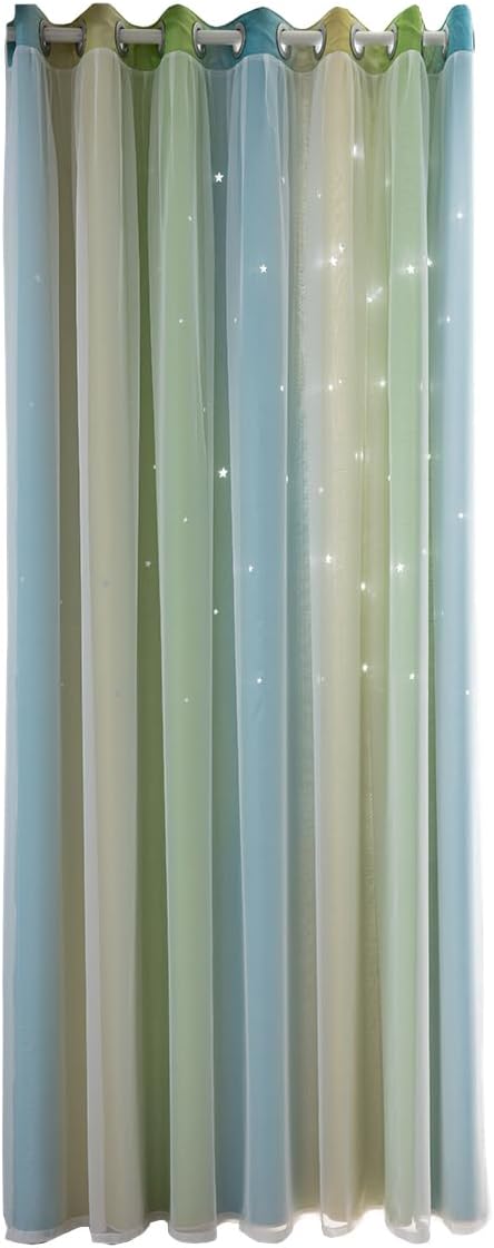 ARTIBETTER Decorative Hollow-Out Blackout Curtains for Living Room and Bedroom Light Filtering and Heat Reducing Window Panels 51.18X39.37 Inches