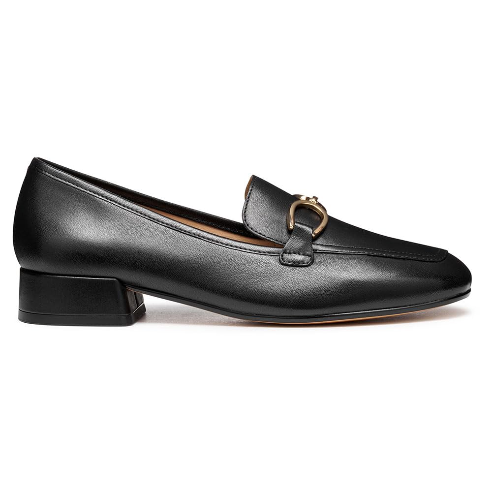 Geox Women's D Dhyalma Loafer, Black, 39.5 EU, Black, 6.5 UK