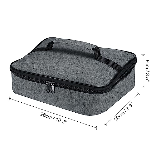 PATIKIL 10.2"x7.9"x3.5" Insulated Lunch Bag, Waterproof Lunch Box with Handle Lunch Tote Bag Portable Food Storage for Office Work Outdoor Picnic, Grey Black by PATIKIL - Image 2