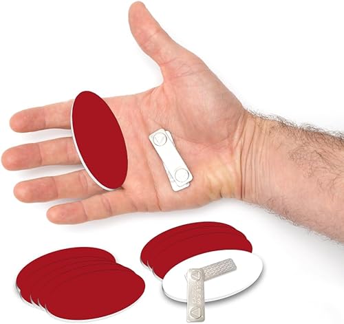 Miniatura 5 de Insignia ovalada con imán - Paquete de 10 (azul)