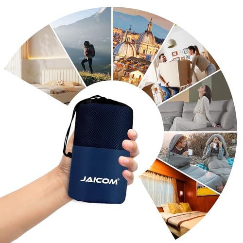 JAICOM Sleeping Bag Liner, Sleep Sack Travel Sheets, Two-Way-Zipper Expose Feet Separately, Lightweight for Single, Backpacking,Hotels & Hostels, Camping, Travel, Business - Thumbnail 6