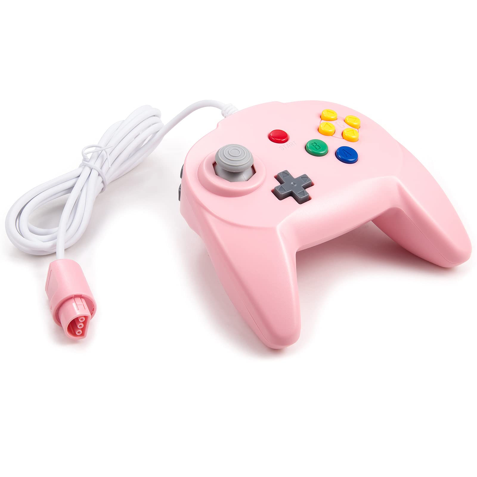 miadore Controlador N64 Palanca de mando con cable para juegos compatible con la consola N64 (Rosa)
