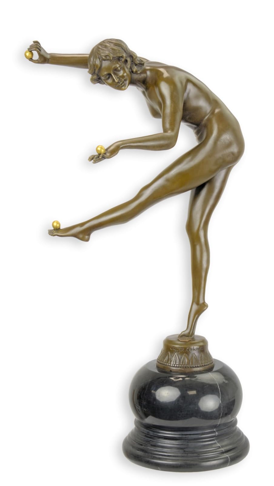 Sculpture en bronze danseuse réplique rétro objet de décoration d'intérieur de salon