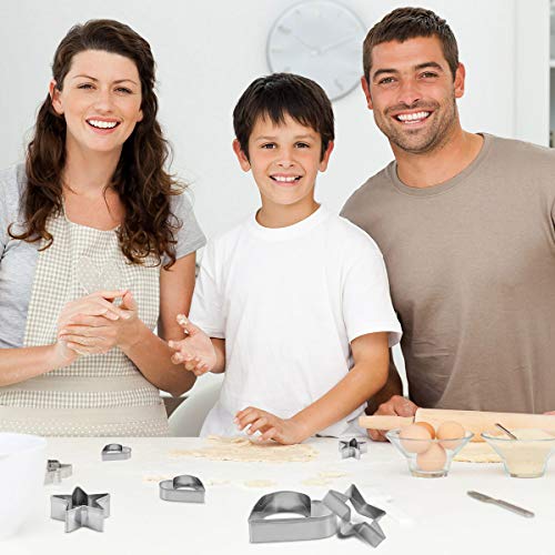 Xueerde 10Pcs Cookie Cutters Set Stainless Steel Biscuit Cutter Love Heart Shape And Star Shape Baking Vegetable Donuts Shape Cutters #TOP5
