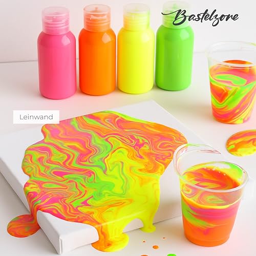 Neonfarben Bastelzone Neon-Acrylfarben-Set mit 4 Farben je 100 ml