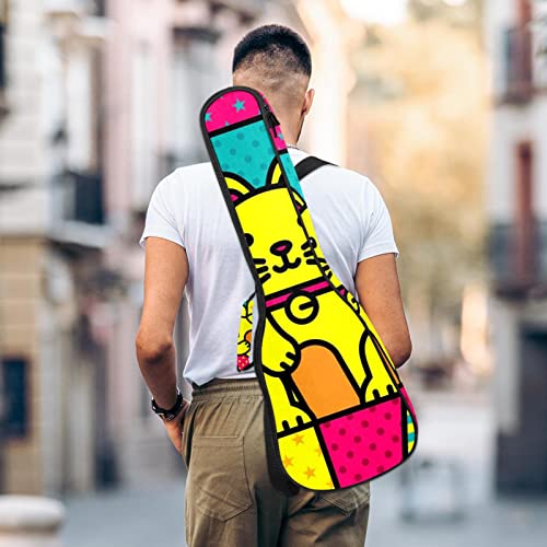 Sac de transport pour ukulélé ténor style chat art moderne