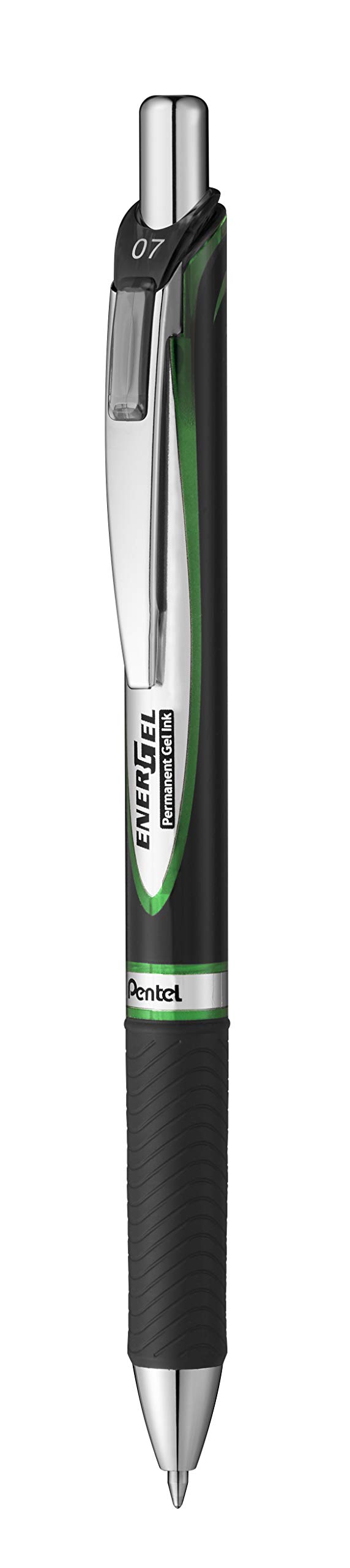 Pentel BLP77-DX Energel Document with Push Mechanism, Waterproof, Lightfast Ink, Indelible in accordance with ISO 27668-2, Pack of 12, Green