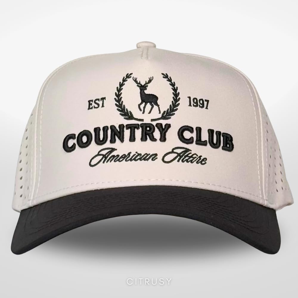 CITRUSY Sportliche Trucker-Golfmütze, leistungsstark, 5-Panel-Kappe, kühl, atmungsaktiv, wasserdicht, Workout, Laufen, Snapback