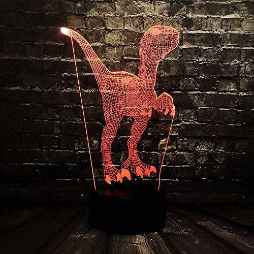 SWTZEQ 3D Lámpara de noche Forma de dinosaurio abstracto lámpara de ilusión LED con control remoto y 16 colores que cambian Juguete, Niños niña Cumpleaños Regalos creativos Navidad Decoración