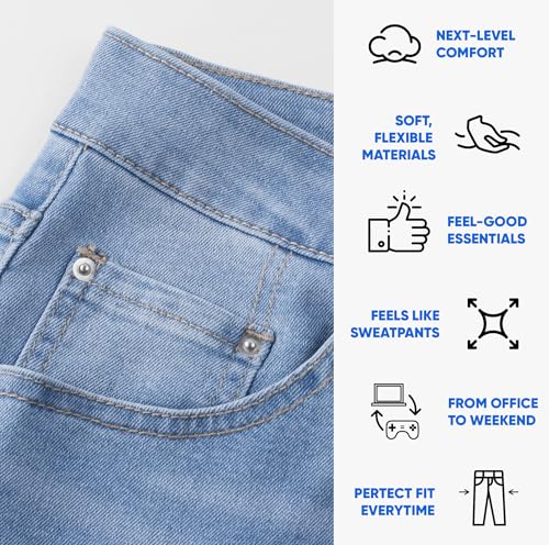 Image of JMIERR Men's Stretch Jeans Regular Fit Straight Leg Casual Denim Pants