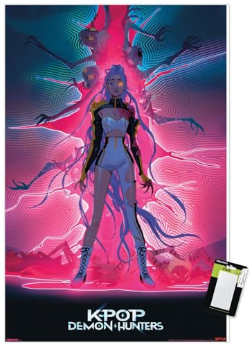 Trends International Netflix KPop Demon Hunters (2025) - Rumi Dimensional Rip Wall Poster, 22.4L x 14.7W, Premium Poster & Mount Bundle