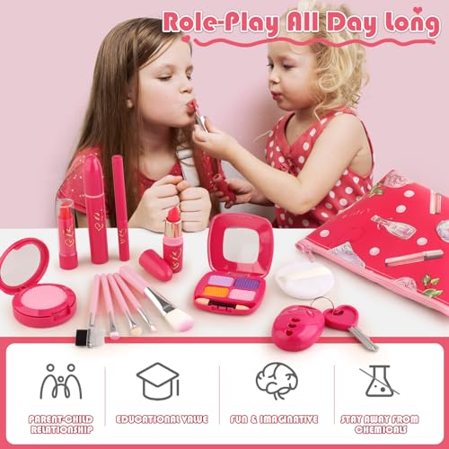Woumserta 812 Toddler Girl Toys, Basic Pretend Makeup Kit For Girls, Kids Play Makeup Set thumb #4