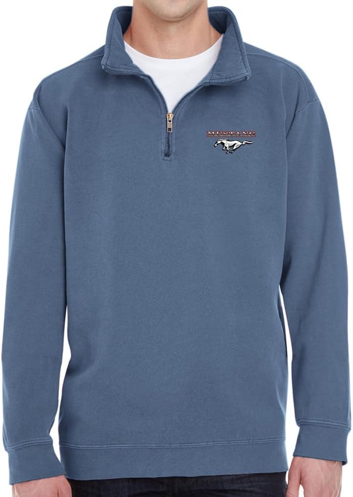 Men's Ford Running Mustang Quarter-Zip Soft-Washed Sweatshirt
