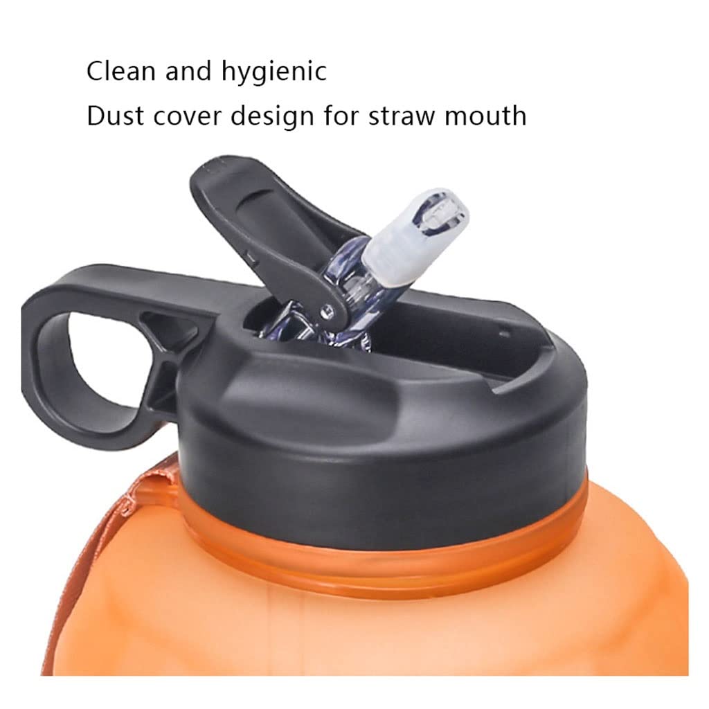Bottiglia Acqua Sportiva 3.78L Bottiglia di grande capacità con coperchio del marker di tempo for le bevande dell'acqua Bevande del latte Simple Tazza con bottiglia di bere paglia Sport Borracce ( Blu