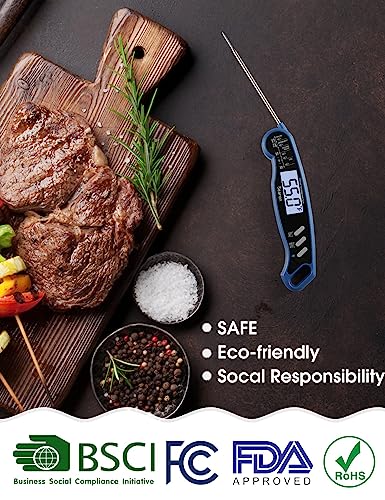 Searon Meat Thermometer,Digital Food Thermometer With Instant Read Out,Backlight And Waterproof,Kitchen Thermometer For Bbq Grilling, Smoker, Baking Turkey #TOP1