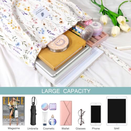 Image of Ayieyill Corduroy Tote Bag for Women Canvas Shoulder Cord Purse with Inner Pocket