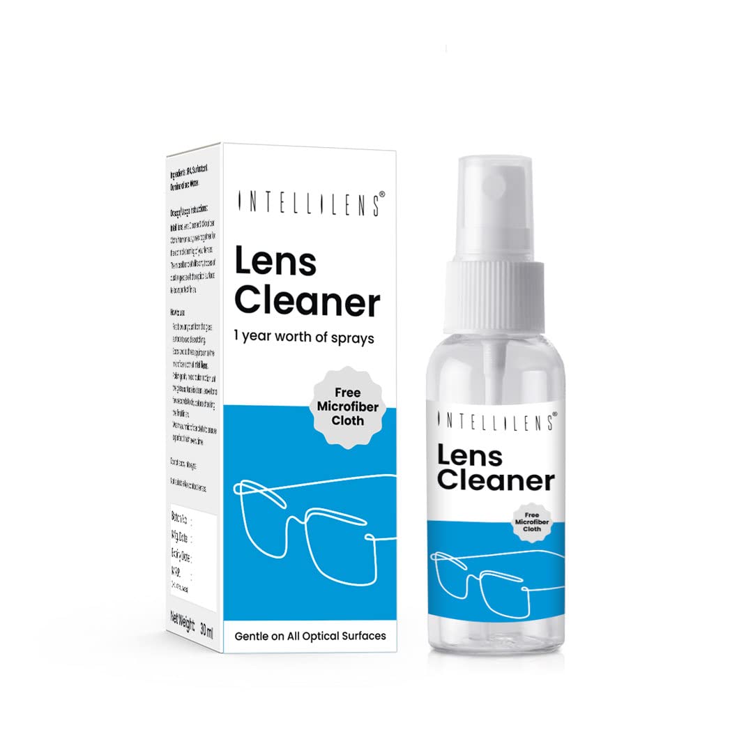 Intellilens Lens Cleaner For Spectacles (30ml) with Free Microfiber Cloth | Streak Free & Quick Drying Lens Solution (B09RWZB9HR) Amazon Price History, Amazon Price Tracker