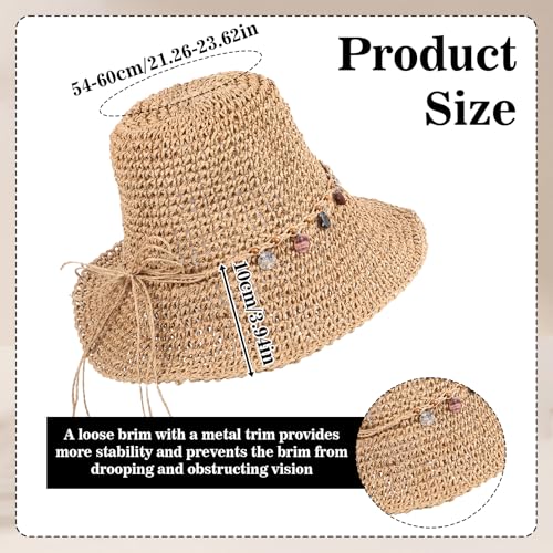 Sombrero de playa para mujer khaki miniatura 2