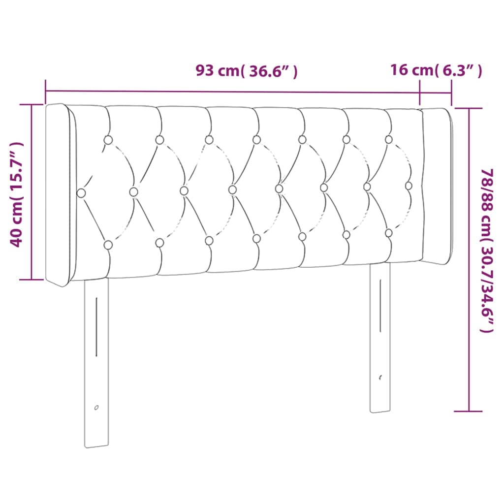 Cabecero de cama LED, color crema, 93 x 16 x 78/88 cm, altura regulable con tira LED USB, IP65, moderno tapizado para dormitorio, habitación juvenil, habitación de invitados
