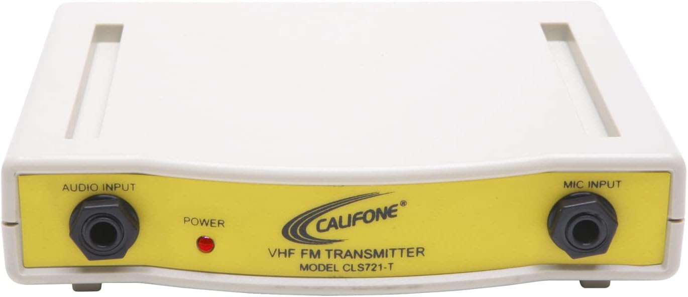 Califone CLS721T Wireless Headphone 72.100 mHz Transmitter, Yellow, 1/4" Audio Input from Any Media Source Including Computers, Unlimited Number of listeners for Each Frequency (CLS721-T)