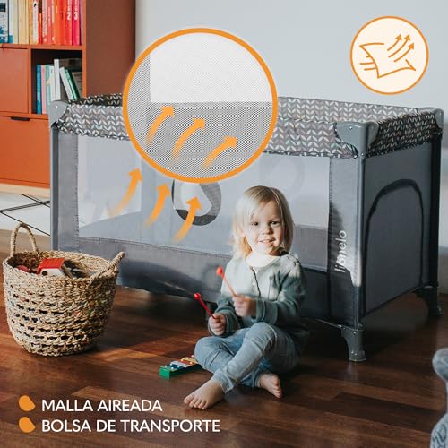 Miniatura 8 de Lionelo Stefi Cuna De Viaje Para Bebé Apertura Lateral, Colchoneta 120x60 Cm, Sistema Lockguard, Lados De Malla Transpirable, Bolsa De Transporte Incluida