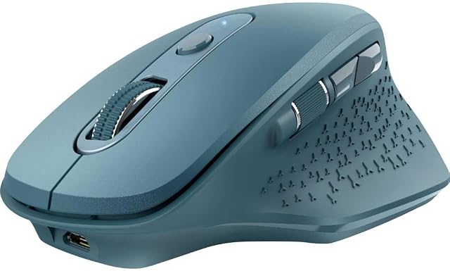 Trust Ozaa Ratón Inalámbrico Recargable, 6 Botones, Ergonomico, Receptor USB Plug and Play, Interruptor de Encendido/Apagado, Wireless Mouse para Ordenador Portatil, PC, Macbook, Chromebook - Azul