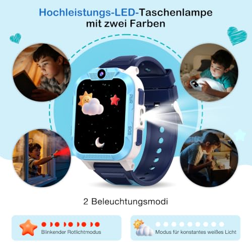 Baolubao 4G Smartwatch Kinder mit GPS und Telefon, SOS-Taste, Schulmodus – Ansicht 6