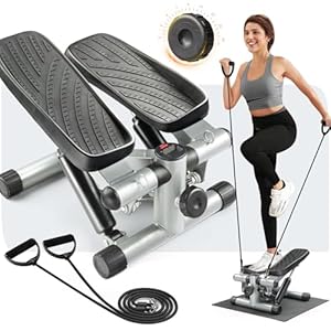 LALAHO Mini Stepper Stair Stepper, Steppers for Exercise with 330LB Weight Capacity, Workout Equipment for Total Body Workout with Multiple Stability Design and Widened Foot Plate