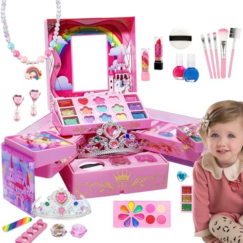 Set de maquillaje para niños,Maquillaje para niños - Juguetes de maquillaje para niños | Juego de maquillaje de kits de cosméticos de princesa, juguetes para juego de imaginación para niños pequeños p