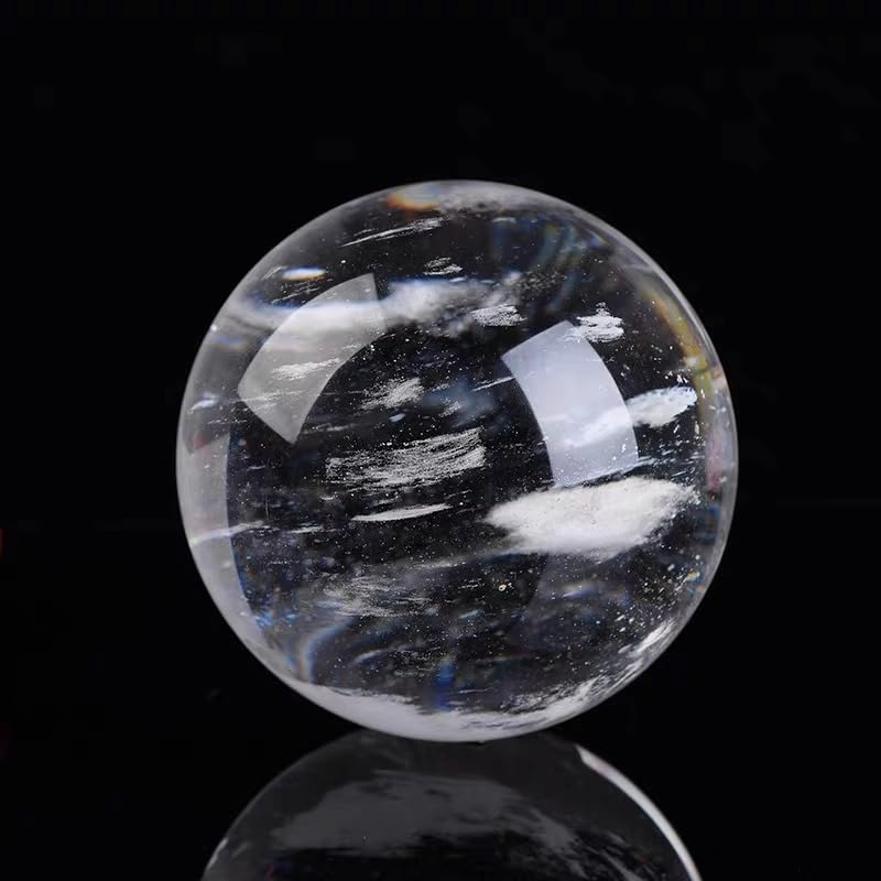 Esfera de cristal blanco tallada a mano, accesorio de lujo para salón 2