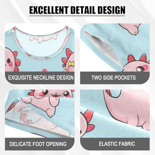 Pajama Sets Short Sleeve Cute Pink Dinosaur Pattern Soft Cotton Summer Sleepwear 2 Piece PJS Size 5-14T3